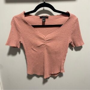 Forever 21 Blush Ribbed Crop Top